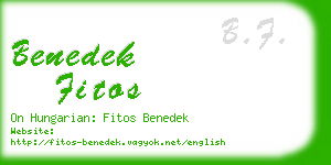 benedek fitos business card